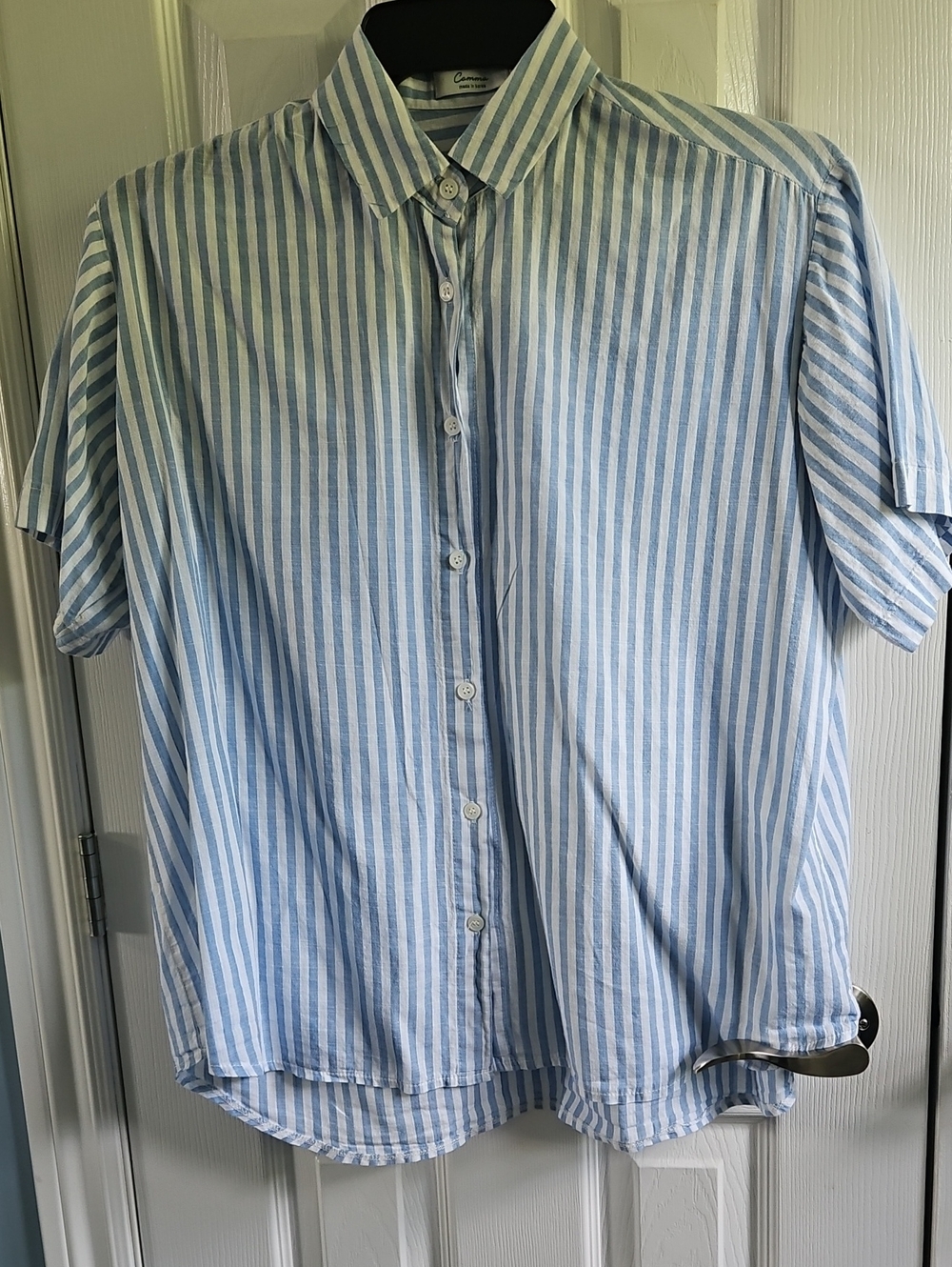 Comma Shirt Blue And White Color Size Large